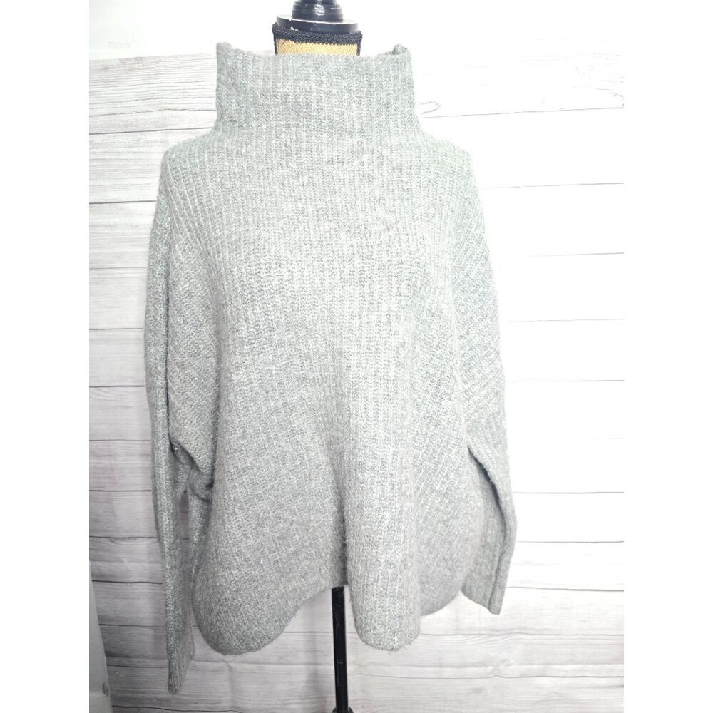 L.O.G.G. H&M Grey Knit Oversized High Neck Sweater Wool Alpaca Large - Picture 7 of 7